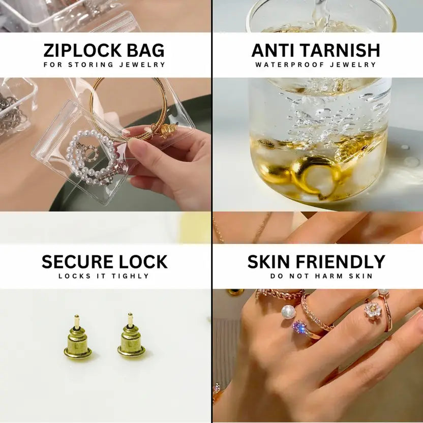 Emerald Green 18K Gold-Plated Jewellery Set – Pendant, Earrings & Adjustable Ring